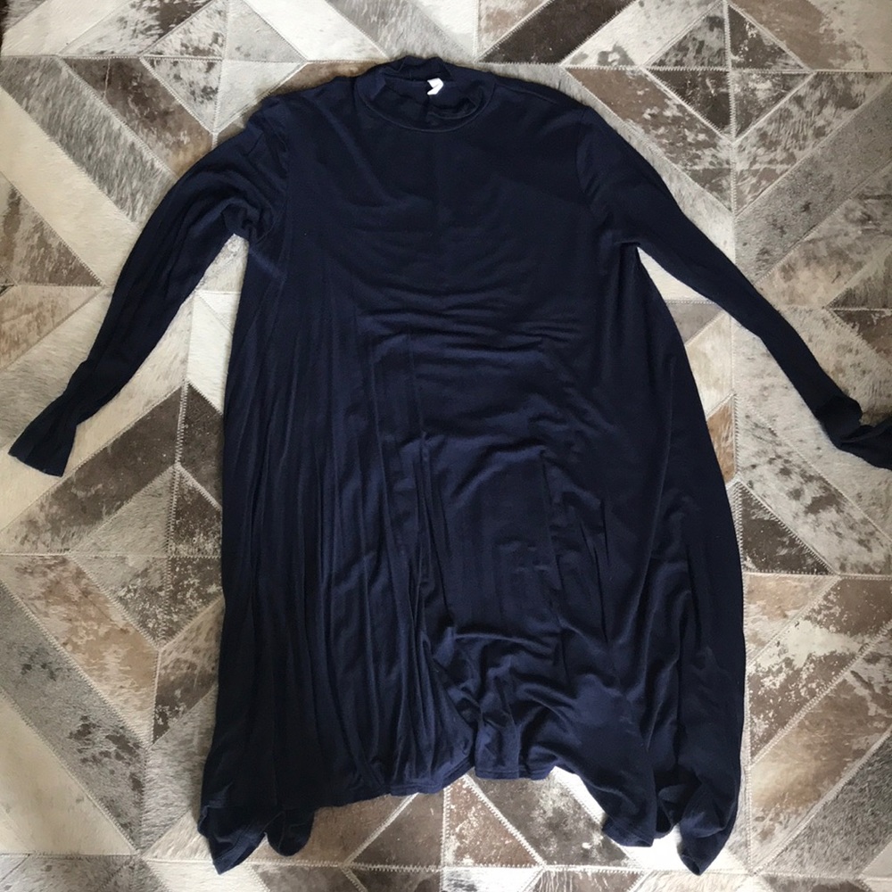 Maternity mock neck lightweight navy dress